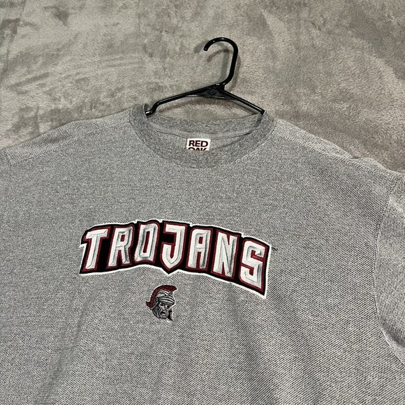 Vintage USC Trojans Sweatshirt Adult XL Gray Knit Crewneck Pullover Sweater - Picture 3 of 7